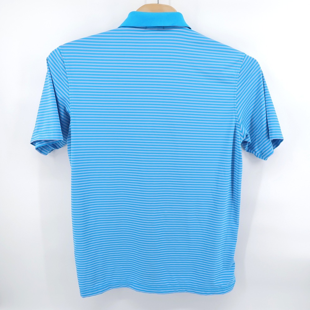 Peter Millar Summer Comfort Striped Polo Shirt Blue Short Sleeve Mens Large - Picture 4 of 8